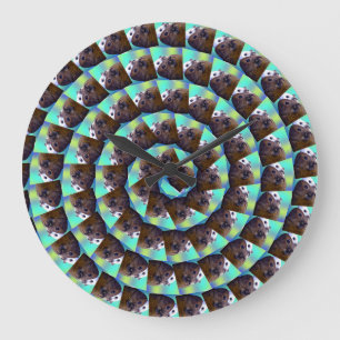 Spiral Guinea Pig Pattern, Large Clock