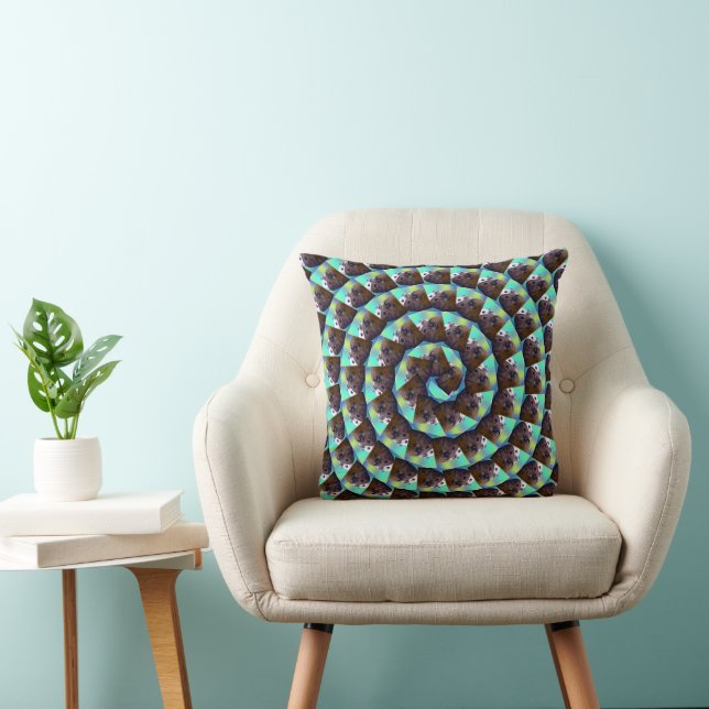 Spiral Guinea Pig Pattern, Throw Pillow (Chair)