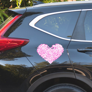 Spiral handwriting pink heart for Valentines Day