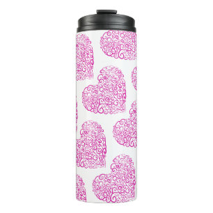 Spiral handwriting pink heart for Valentines Day Thermal Tumbler
