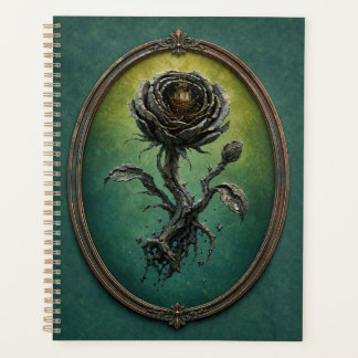 Spiral Hardcover Planner with a surreal rose