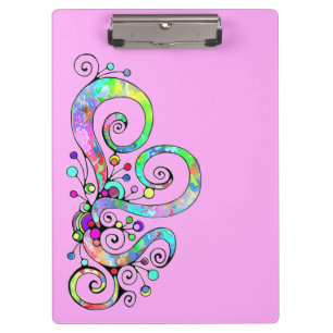Spiral Heart Hand Painted Design 1 Clipboard