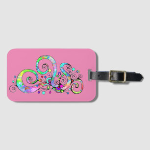 Spiral Heart Hand Painted Design 1 Luggage Tag
