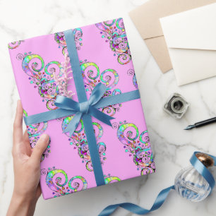 Spiral Heart Hand Painted Design 1 Wrapping Paper