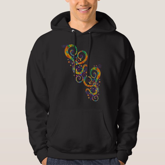 Spiral Hearts  Hand Painted 2  Fan Fun Hoodie (Front)