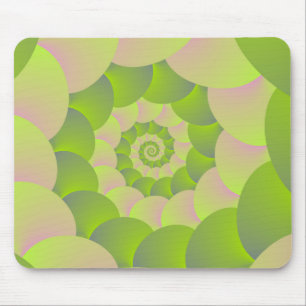 Spiral in Pink and Greens Mouse Pad