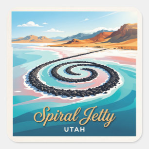 Spiral Jetty Rozel Utah Square Sticker