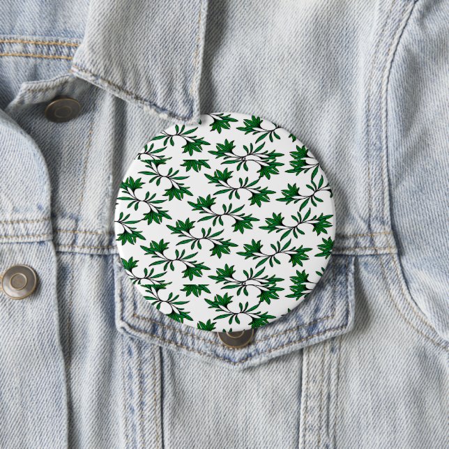 Spiral leafy background 4 inch round button (In Situ)