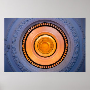Spiral Light Corridor Abstract Poster