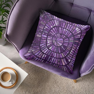 Spiral Mosaic - Amethyst Fluorite Throw Pillow