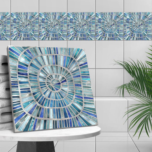 Spiral Mosaic Art - Aquamarine Tile (Creator Uploaded)