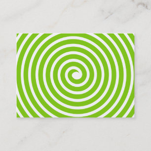 Spiral Motif - Martian Green and White Business Card