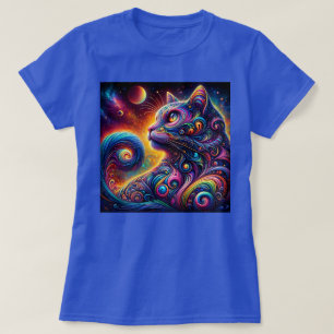 Spiral Mystic Galaxy Rainbow Cat T-Shirt