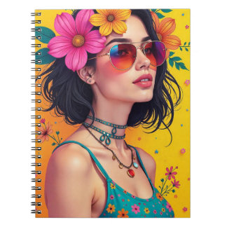 Spiral Note Book with floral design