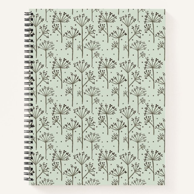 Spiral note book with floral pattern (Front)