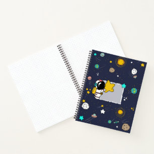 Spiral NotebooAstronaut Outer Space Cartoon k Notebook