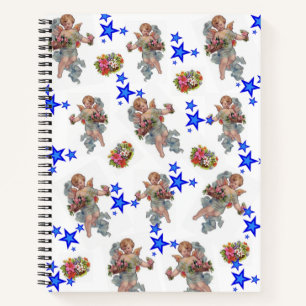 Spiral Notebook Angel Blue Star
