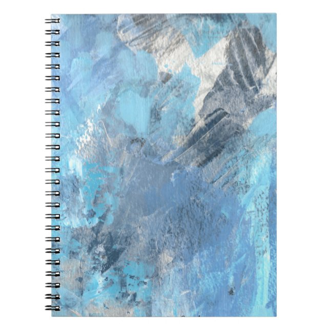 Spiral Notebook Blue Abstact Acrylic Painting (Front)