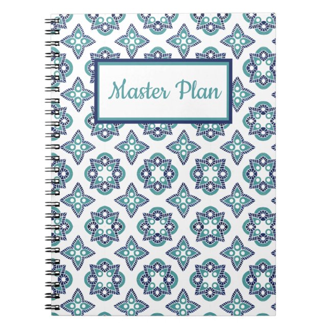 Spiral Notebook Bright tile print (Front)