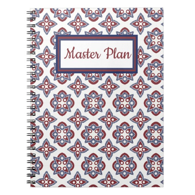 Spiral Notebook Bright tile print (Front)