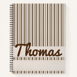 Spiral Notebook Brown Stripe