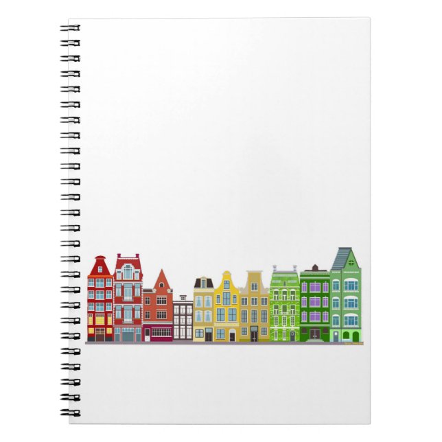 Spiral Notebook - Colourful Amsterdam Row Houses 2 (Front)