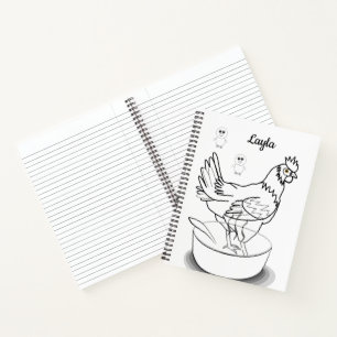 Spiral Notebook Colouring Chicken