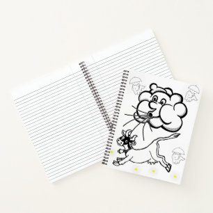 Spiral Notebook Colouring Cow Clouds
