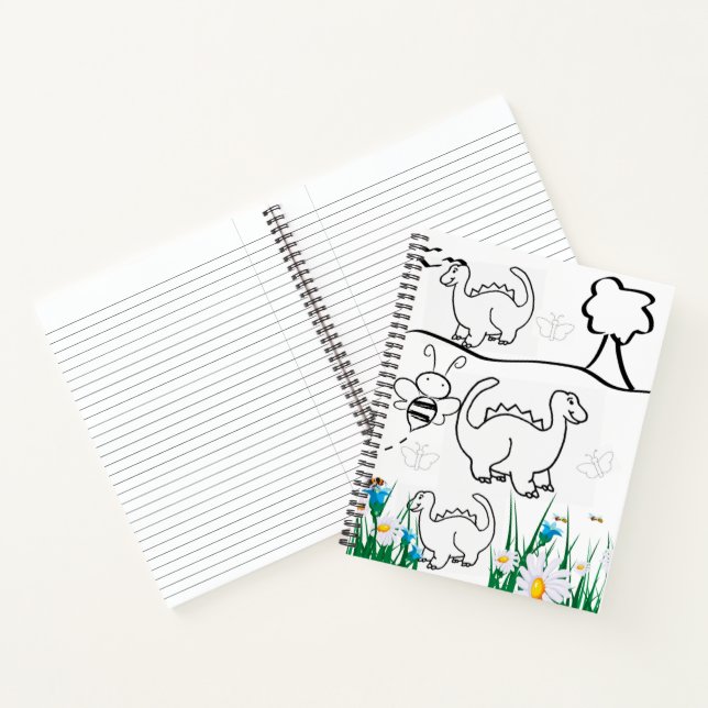 Spiral Notebook Colouring Dinosaur (Inside)