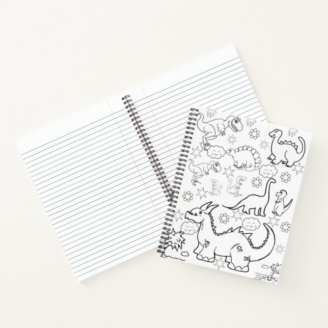 Spiral Notebook Colouring Dinosaur (Inside)
