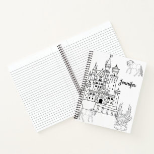 Spiral Notebook Colouring Fairy Castle