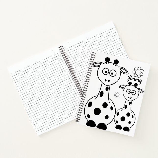 Spiral Notebook Colouring Giraffe (Inside)