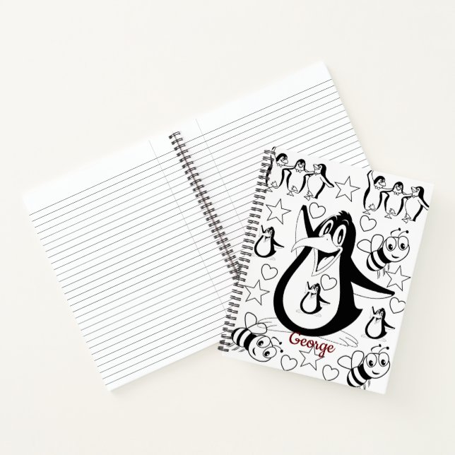 Spiral Notebook Colouring Penguin (Inside)