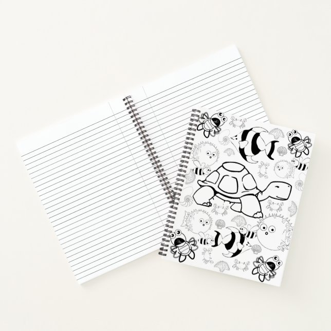Spiral Notebook Colouring Turtles (Inside)