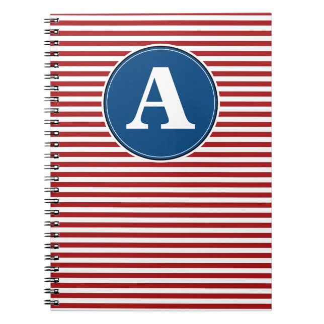 Spiral Notebook, Custom Monogram Template Notebook (Front)