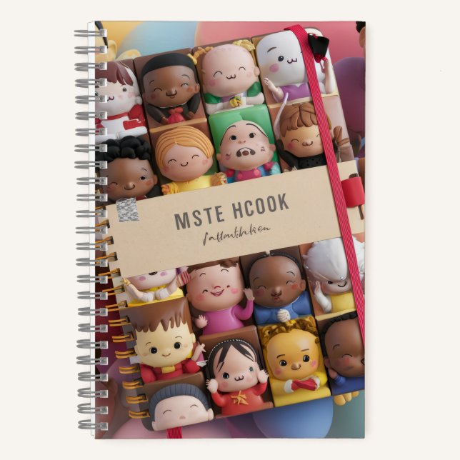 Spiral Notebook\Cute Kawaii Kids Characters Notebook (Front)