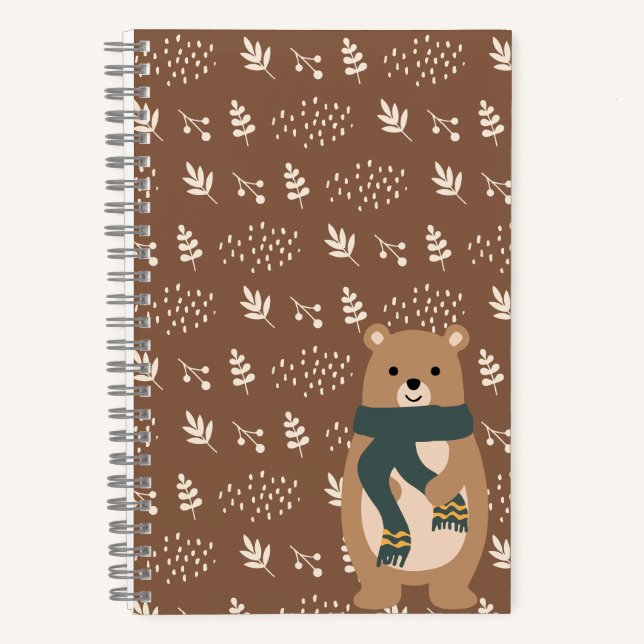 Spiral Notebook Fall Bear (Front)