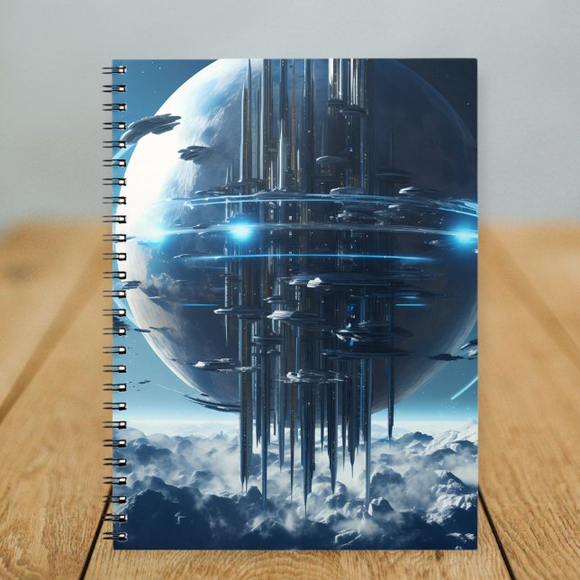 Spiral notebook featuring a galaxy world design (Creator Uploaded)
