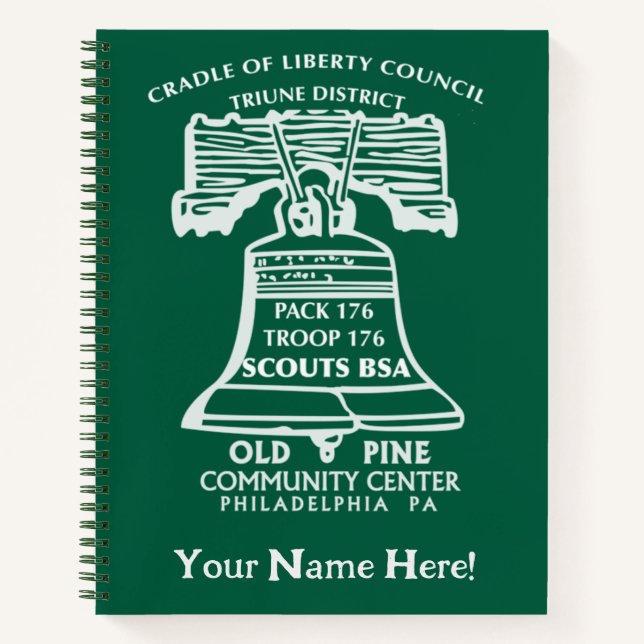 Spiral Notebook - Forest Green (Personalized) (Front)