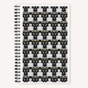 Spiral Notebook In Black And White 5.5'' x8.5'' in