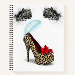 Spiral Notebook Leopard Heels