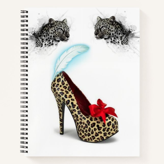 Spiral Notebook Leopard Heels (Front)
