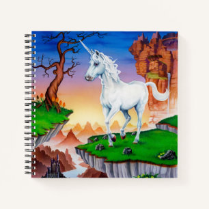 Spiral notebook magical fantasy unicorn kingdom