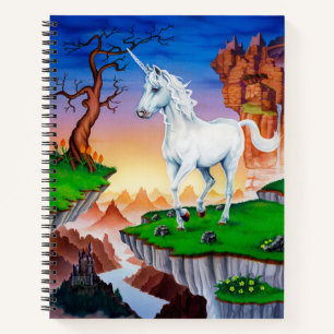 Spiral notebook magical fantasy unicorn kingdom