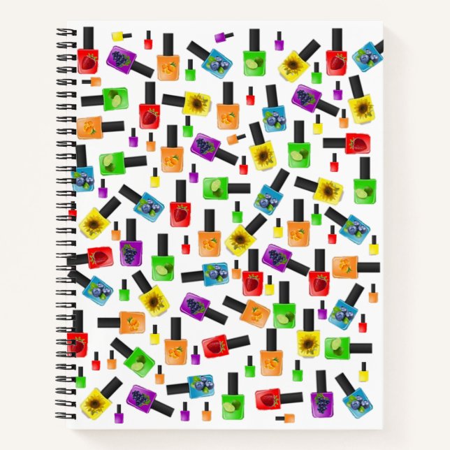Spiral Notebook Nail Polish Fruit Colours (Front)