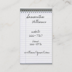 Spiral Notebook note pad business cards