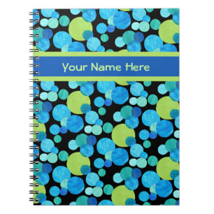 Spiral Notebook or Journal, Blue Moons Pattern
