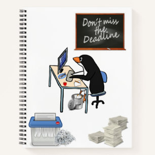 Spiral Notebook Penguin Deadline