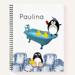Spiral Notebook Penguin Ice Yellow Ducks