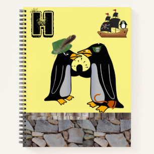 Spiral Notebook Penguin Pirate Ship